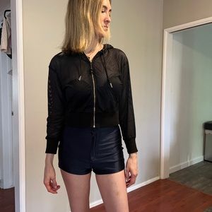 Adam Selman Sport super light weight sheer Spring/Summer zip up hoodie.